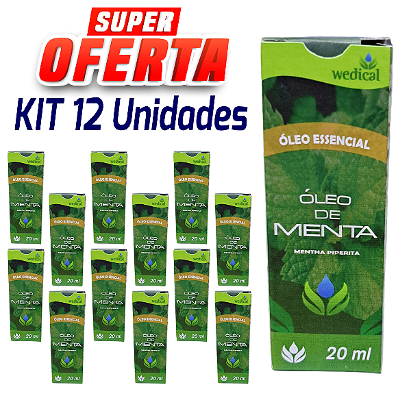 Óleo Essencial de Menta 20ml - Wedical - Cx. 12 Unidades.