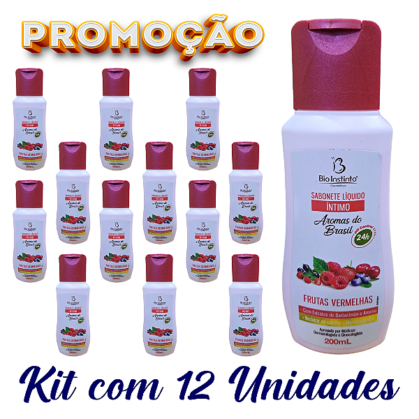 Sabonete íntimo FRUTAS VERMELHAS - 200ml - Bio Instinto Cx. 12 Unid.