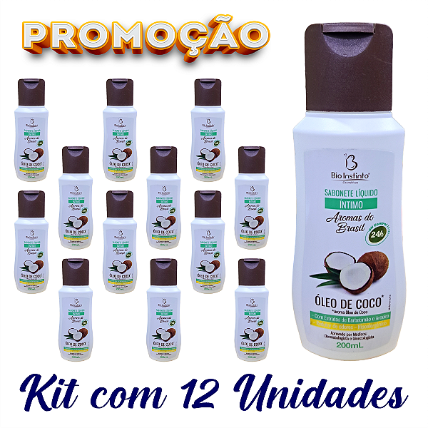 Sabonete íntimo ÓLEO DE COCO - 200ml - Bio Instinto Cx. 12 Unid.