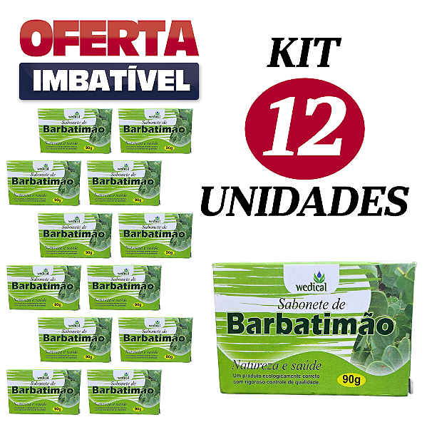 Sabonete de BARBATIMÃO - Wedical - 90g - Cx. 12 Unidades.