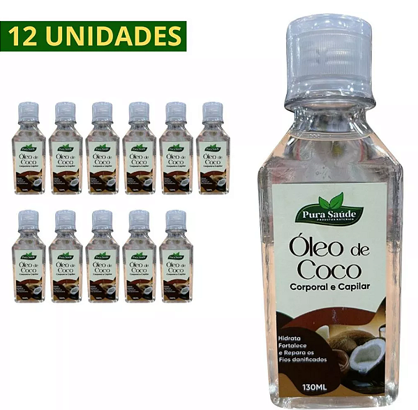 ÓLEO DE COCO 130ml - Pura Saúde - Cx. 12 Unidades