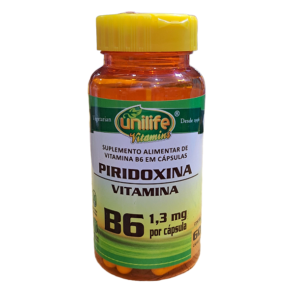 Vitamina B6 Piridoxina 60 Cápsulas - Unilife