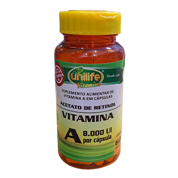 Vitamina A 8000UI (Retinol) 60 Cápsulas - Unilife