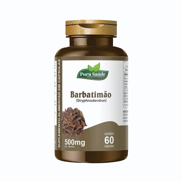 Barbatimão 60 cápsulas 500mg - Pura Saúde