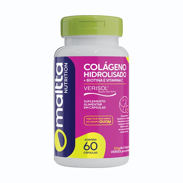Colágeno Hidrolisado Verisol + Biotina e Vitamina C 60 caps. - Duom