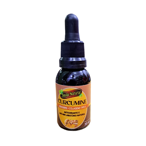 Óleo Vegetal Curcumine Gengibre+Colágeno tipo II  30ml - Saúde Natural