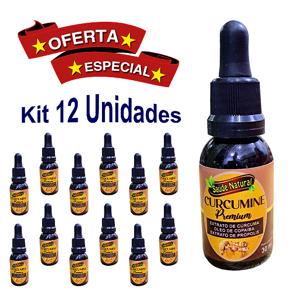Óleo Vegetal Curcumine Premium 30ml - Saúde Natural - Caixa 12 Unidades