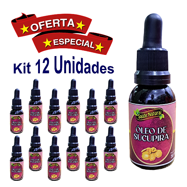 Óleo Vegetal Sucupira 30ml - Saúde Natural - Caixa 12 Unidades