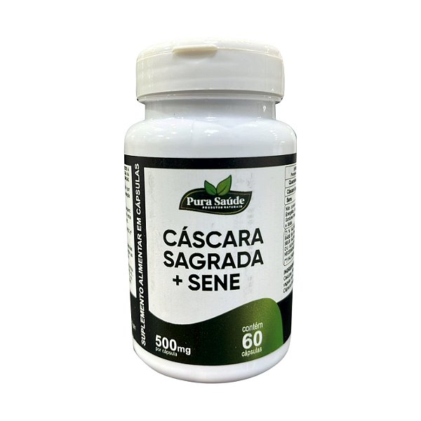 Cáscara sagrada + Sene 60 cápsulas 500mg - Pura Saúde