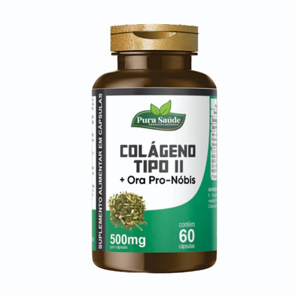 Colágeno tipo ll + Ora pro nobis 60 cápsulas 500mg - Pura Saúde