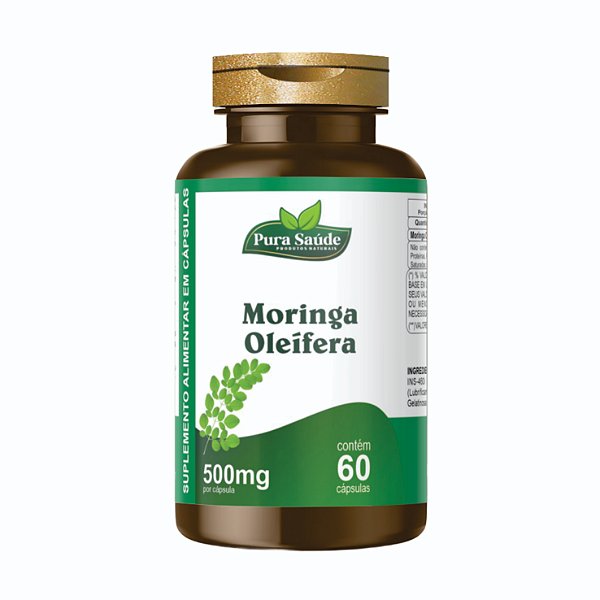 Moringa Oleífera 60 cápsulas 500mg - Pura Saúde