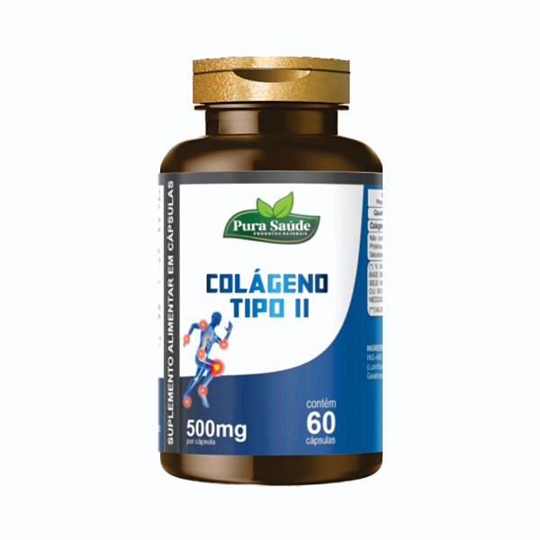 Colágeno tipo ll 60 cápsulas 500mg - Pura Saúde