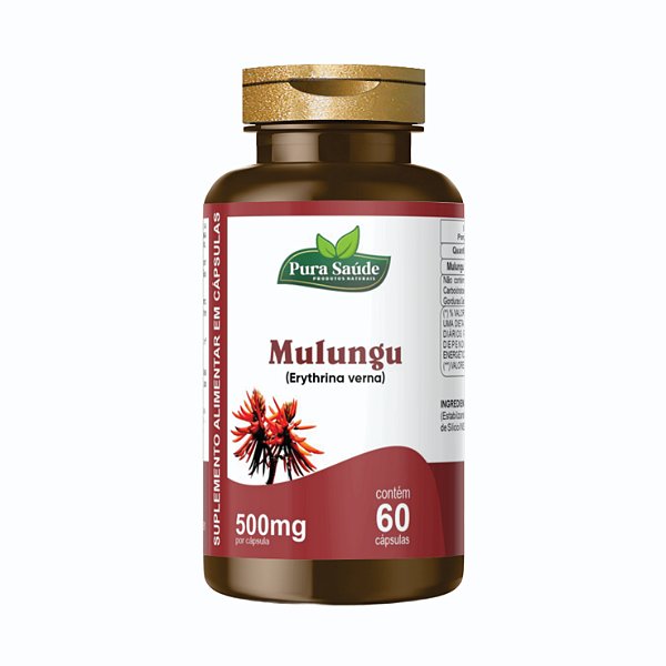 Mulungu 60 cápsulas 500mg - Pura Saúde