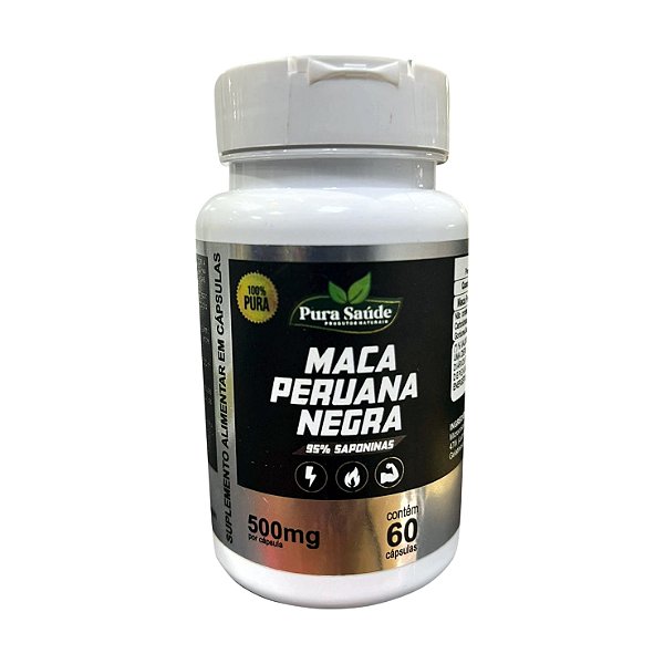 Maca Peruana Negra 60 cápsulas 500mg - Pura Saúde