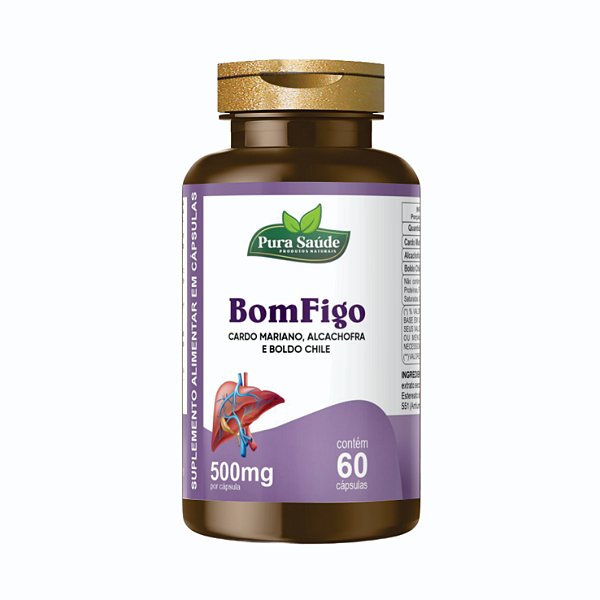 Bom figo (Cardo mariano, alcachofra e boldo chile) 60 cápsulas 500mg - Pura Saúde