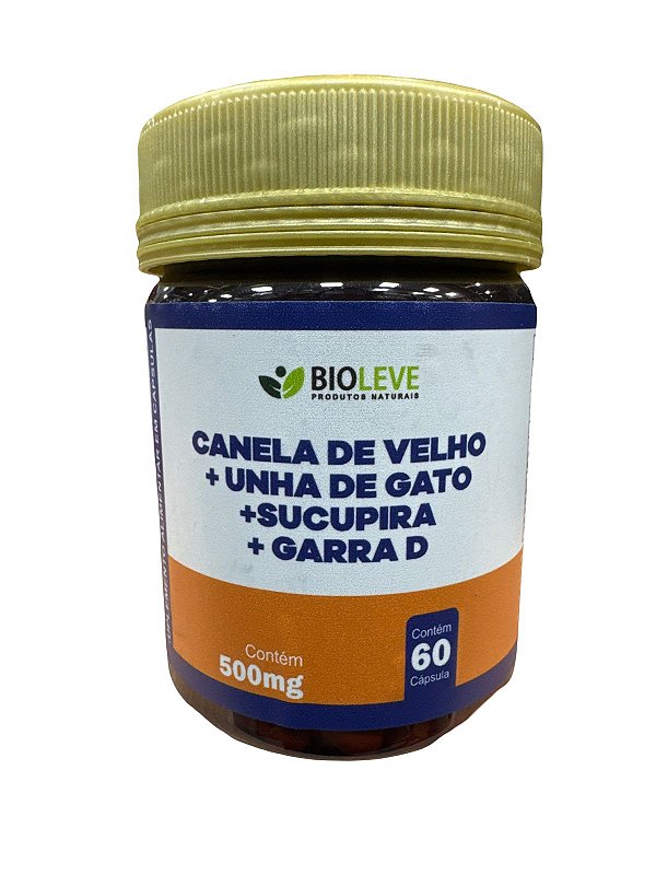 Canela de Velho, unha de gato, sucupira, garra D 60 cápsulas - Bio Leve