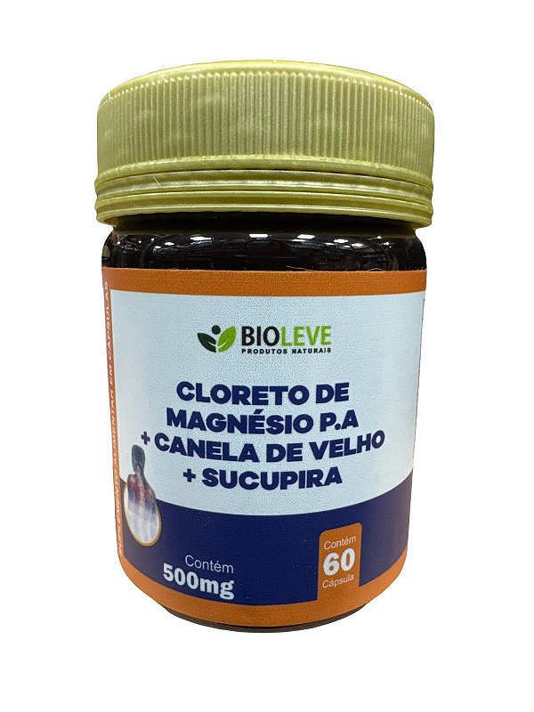 Cloreto de magnésio p.a + Canela de velho + Sucupira 60 cápsulas - Bio Leve