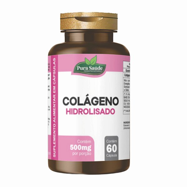 Colágeno Hidrolisado 60 caps. - Pura Saúde
