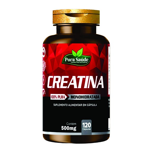 Creatina Monohidratada 100% Pura 120 caps. - Pura Saúde