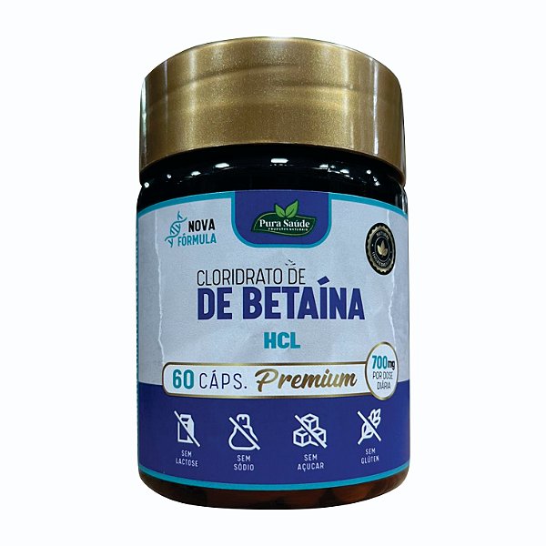 Cloridrato de Betaína 60 caps. - Pura Saúde