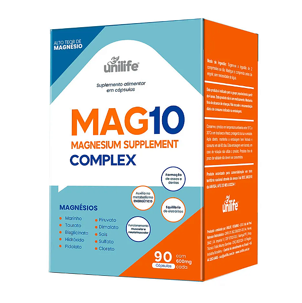 MAG 10 660mg 90cáps - Unilife