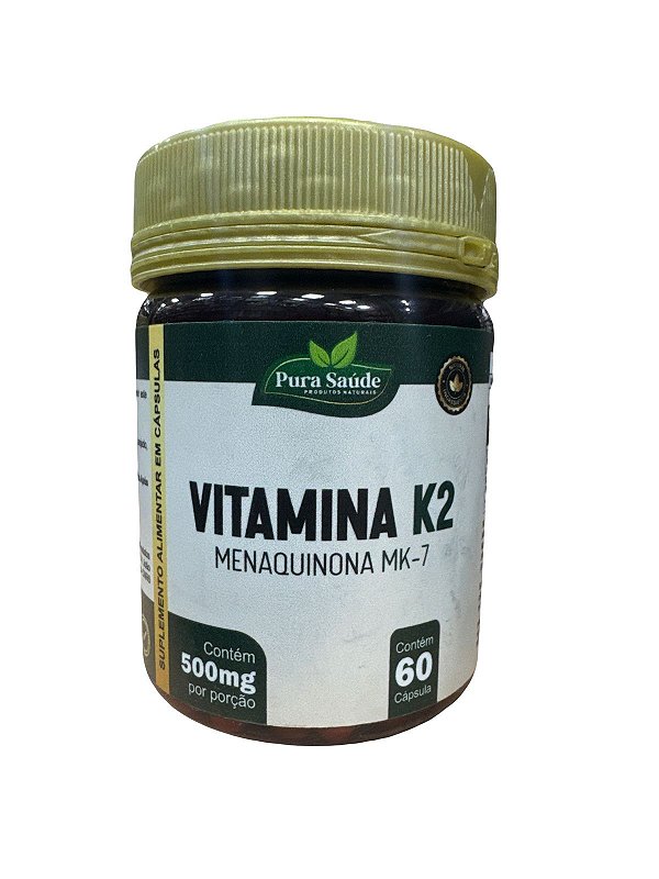 Vitamina K2 Menaquinona 60caps - Pura Saúde