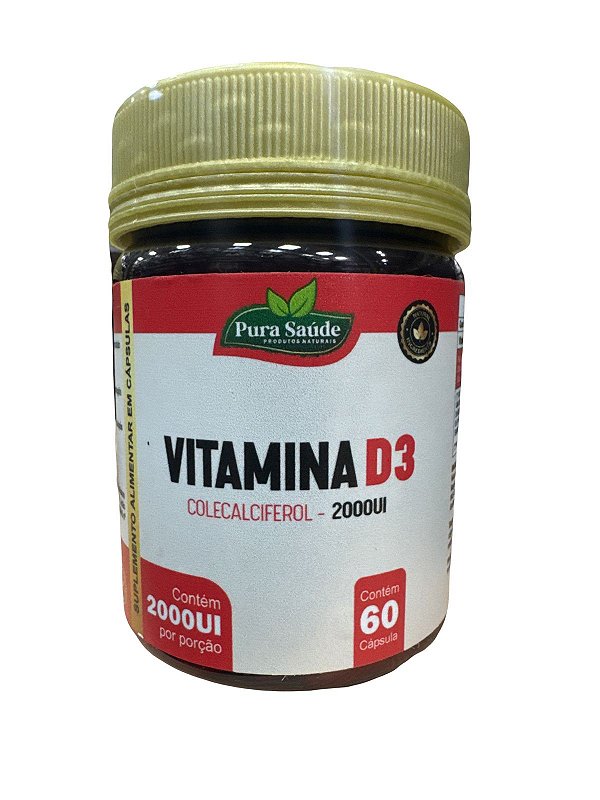 Vitamina D3 2.000ui 60caps - Pura Saúde