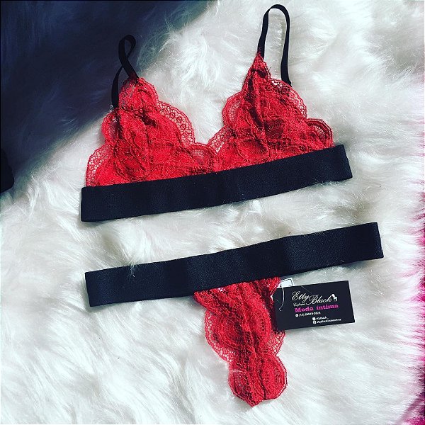 Lingerie de renda - Conjunto Rúbia