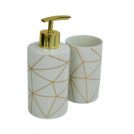Kit Banheiro de Porcelana 2 Pçs Color