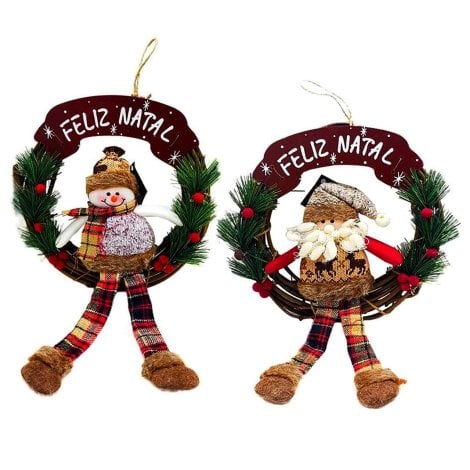 Guirlanda 25cm Placa Bonecos Cza-Bg Sortidos Natal
