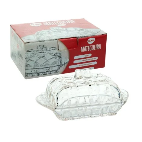 Manteigueira de Vidro 17cm Relevo Sortidos