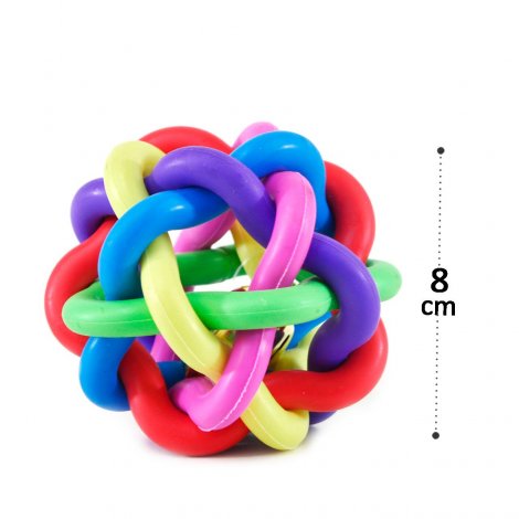 Bola Trançada Multicolorida com Guizo para Pet