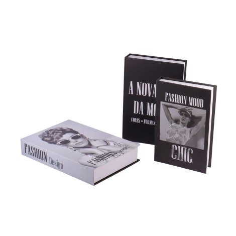 Caixa Decorativa Livro 3 Pçs Design Sortidos