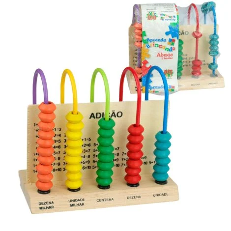 Ábaco de Madeira 15cm 5 Hastes