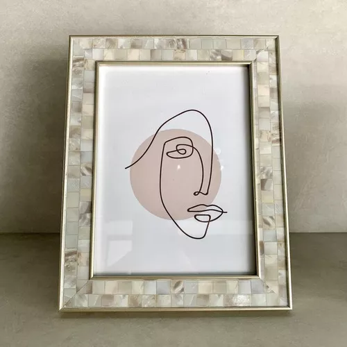 Porta Retrato 15x20 Plástico Moldura Madrepérola