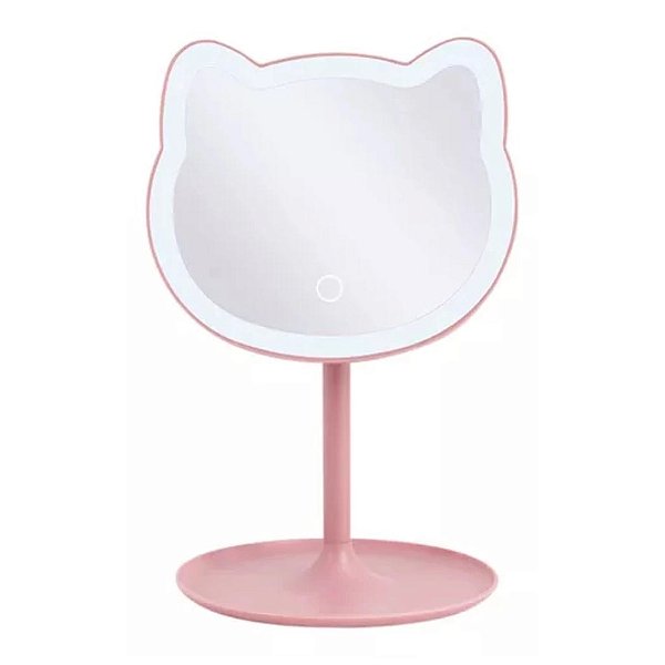 Espelho de Mesa Inclinável LED USB Gatinho Color