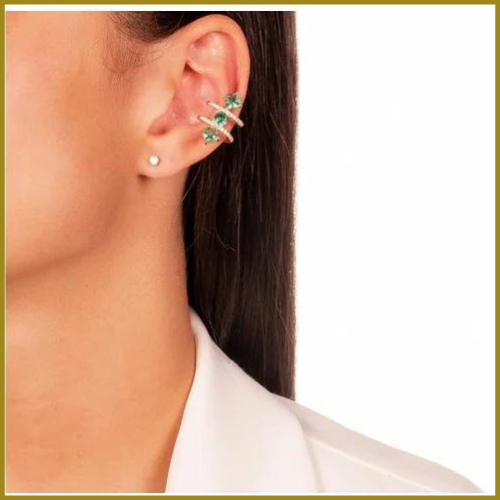Piercing Cravejado Turmalina Dourado