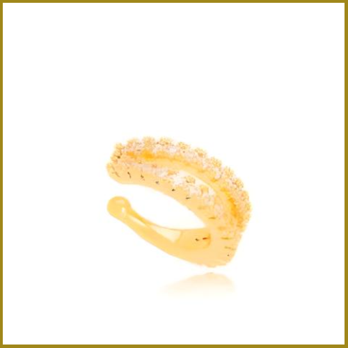 Piercing Fileiras Micro Zircônia Dourado