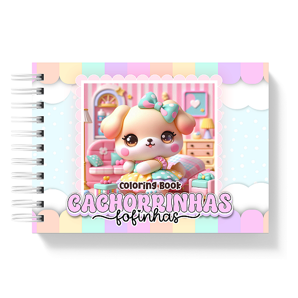 Livro de Colorir Colorindo Cachorrinhas 50 Folhas 180g/m² + Acetato