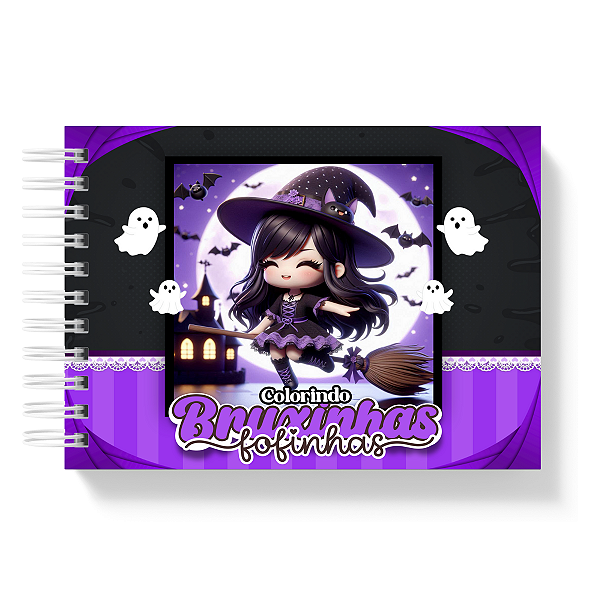 Livro de Colorir Colorindo Bruxinha 50 Folhas 180g/m² + Acetato