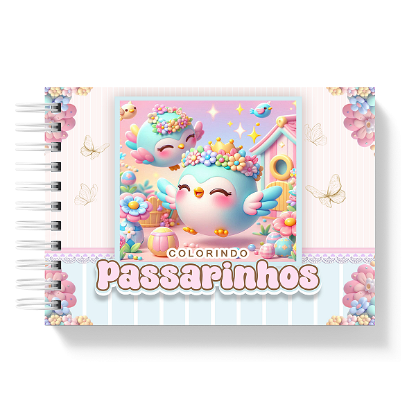 Livro de Colorir Colorindo Passarinhos 50 Folhas 180g/m² + Acetato