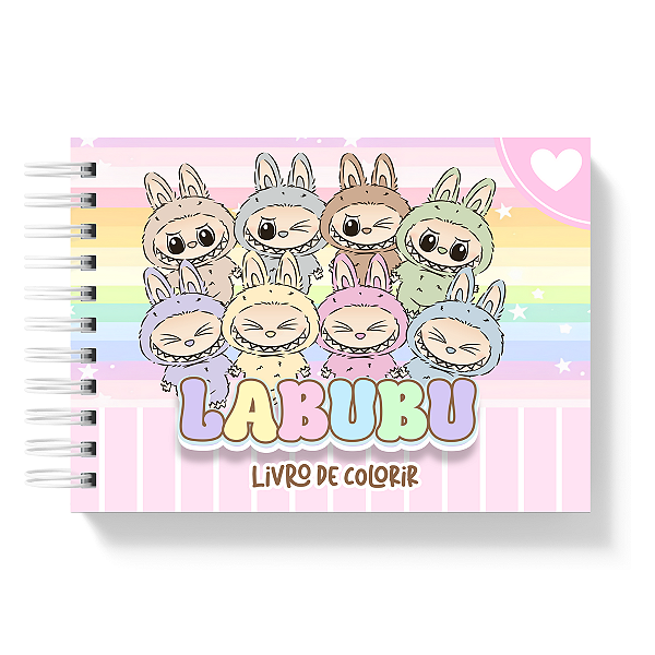Livro de Colorir Colorindo Labubu 50 Folhas 180g/m² + Acetato