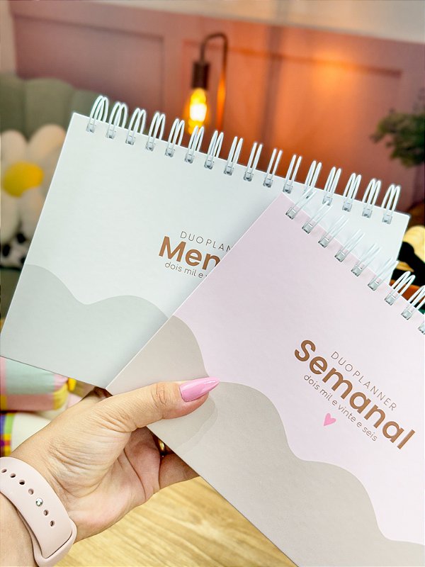 Duo Planner Semanal e Mensal A5: Várias Opções de  Capas