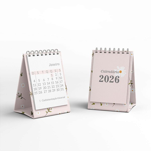 Mini Calendário de Mesa 2026 e 2027