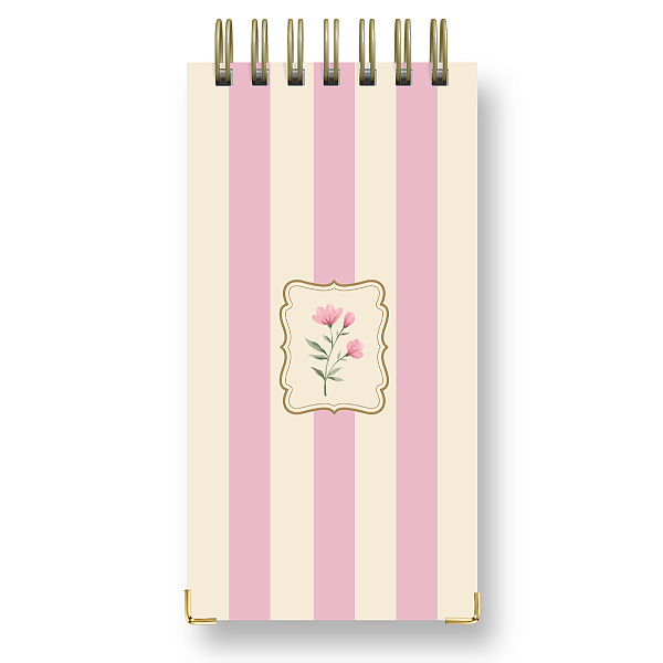 Bloco To Do List Lovely Grace - 80 Folhas 90g - 11,5x22cm com Elástico e Cantoneira Dourada