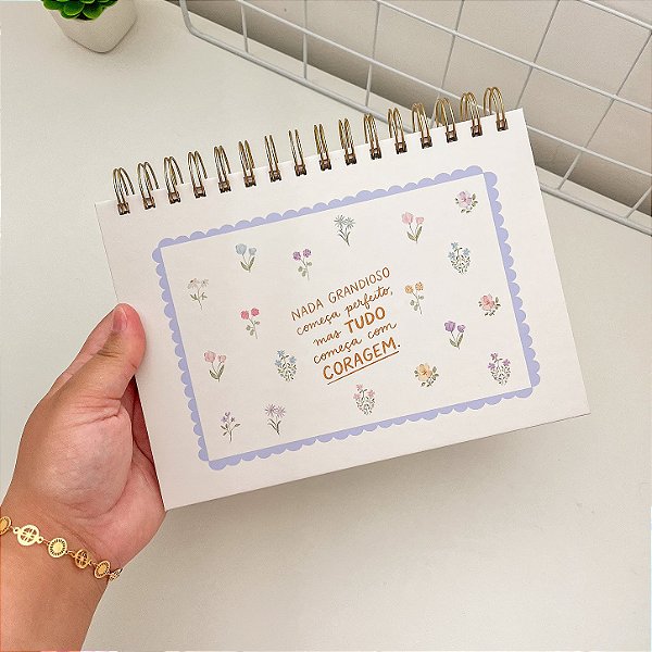 Planejador Semanal A5 Não Datado Primavera Serena | Personalizado com Nome
