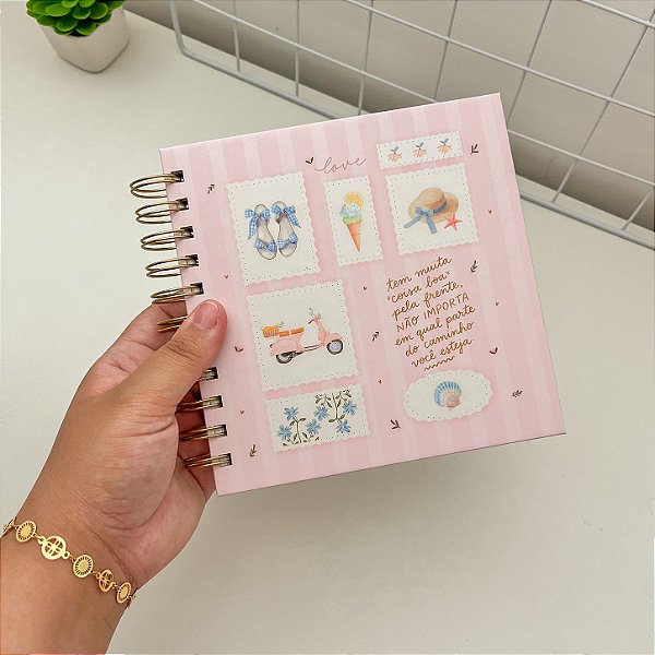 Mini Caderno Quadradinho Não Datado Verão dos Sonhos | Personalizado com Nome