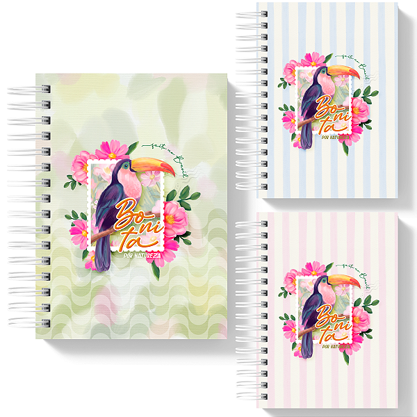 Caderno A5 Personalizado Bonita por Natureza - 80 Folhas Papel 90g Capa Dura