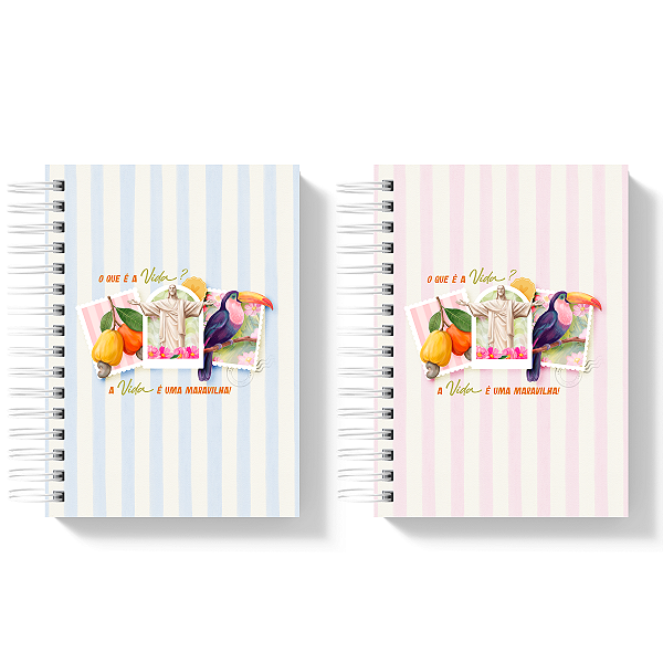Caderno A5 Personalizado A Vida é uma Maravilha - 80 Folhas Papel 90g Capa Dura
