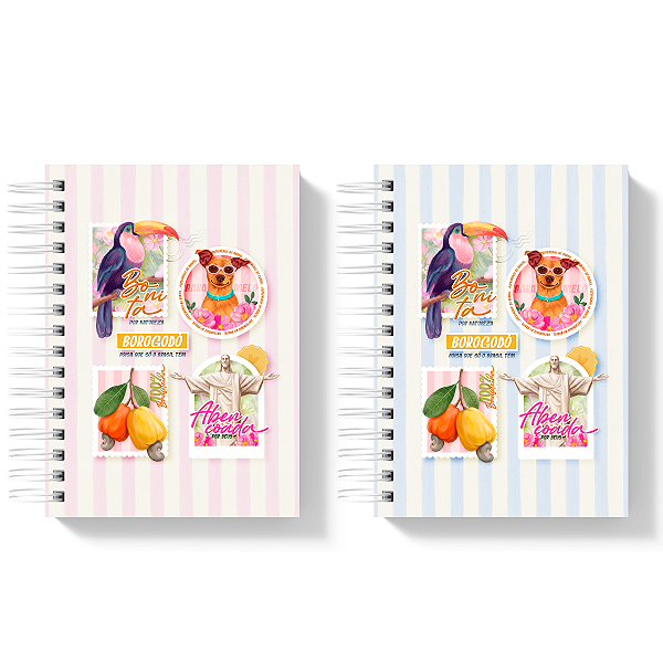 Caderno A5 Personalizado Brasil em Selos - 80 Folhas Papel 90g Capa Dura